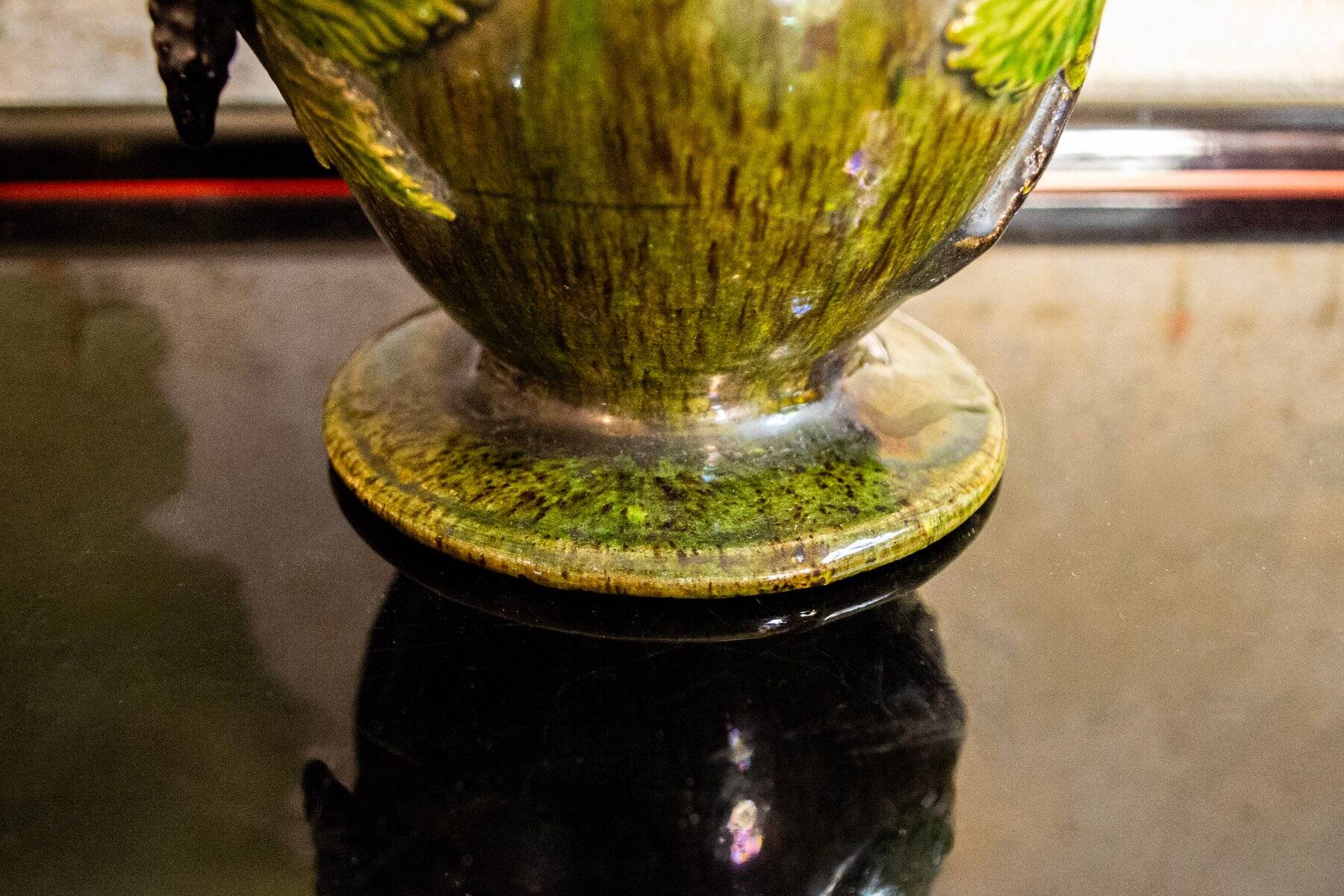 Vintage Italian ceramic vase with floral decoration, 1920s.