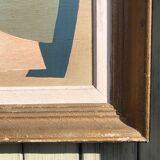 Abstract painting on wood panel