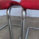 Cesca Style Dining Chair: Red Fabric, Tubular Frame, 1970s ( 2 in stock)
