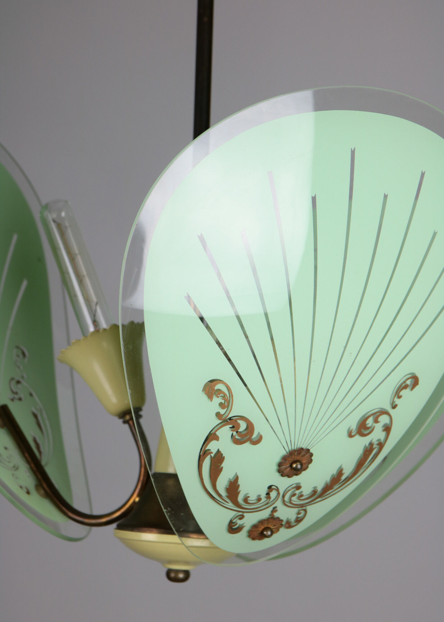 Vintage murano glass pendant light, 1950s