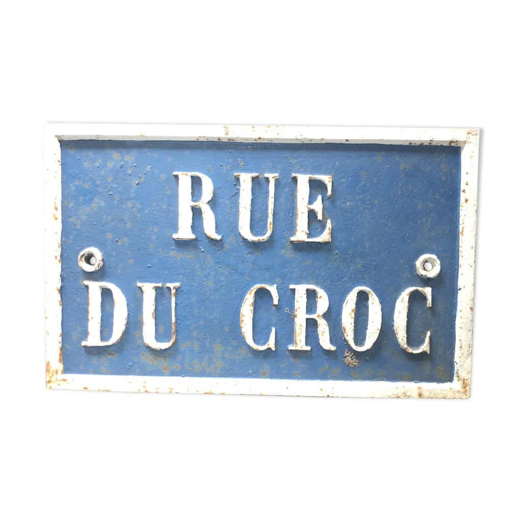 Plaque en fonte ancienne de rue Selency