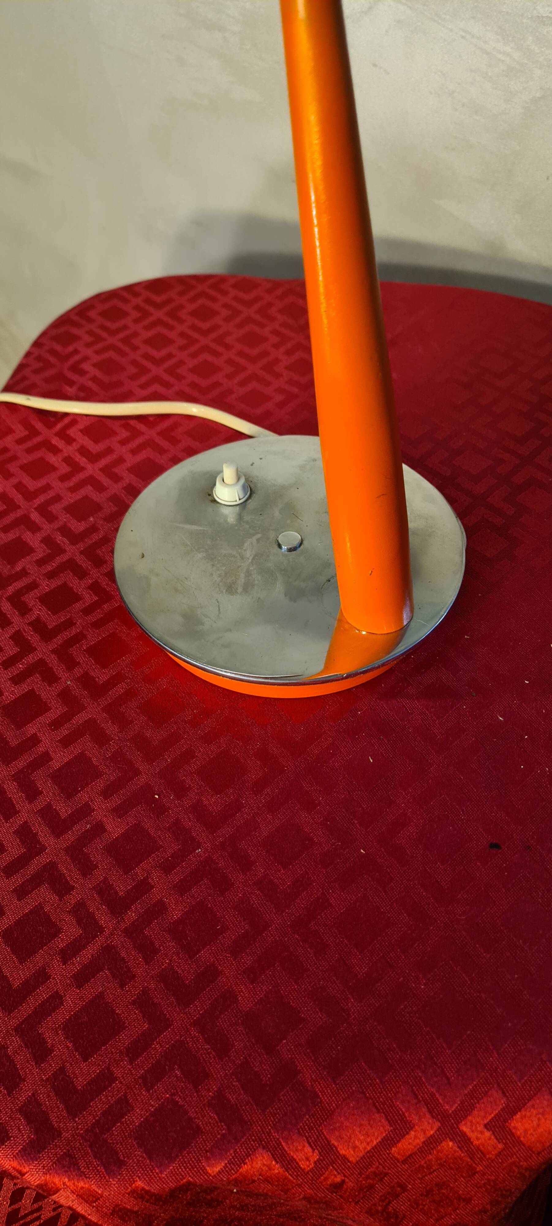 desk lamp 1960 to 70 orange slight signs of wear 42x26 good condition