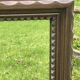 Rustic mirror called brutalist, molded carved natural wood
