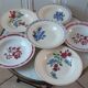 Set of 6 mismatched hollow plates Digoin and Badonviller