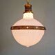 Large Art Deco pendant light in milky glass and brass, 1920