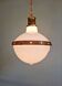 Large Art Deco pendant light in milky glass and brass, 1920
