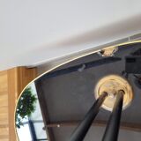 Floor lamp two glass globes and tablet