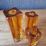 Amber glass soliflore vases 1970