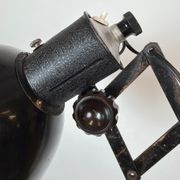 Industrial Black Enamel Scissor Wall Lamp, 1950s