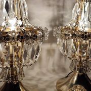 Paire de lampes de table en cristal. Espagne, années 1980.