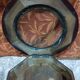 Small round bull's eye wall display case in wood and curved glass