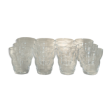 Ensemble de 12 verres à eau gobelets anciens soufflés bouche