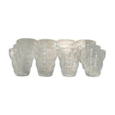 Set of 12 water glasses / old cups blown mouth