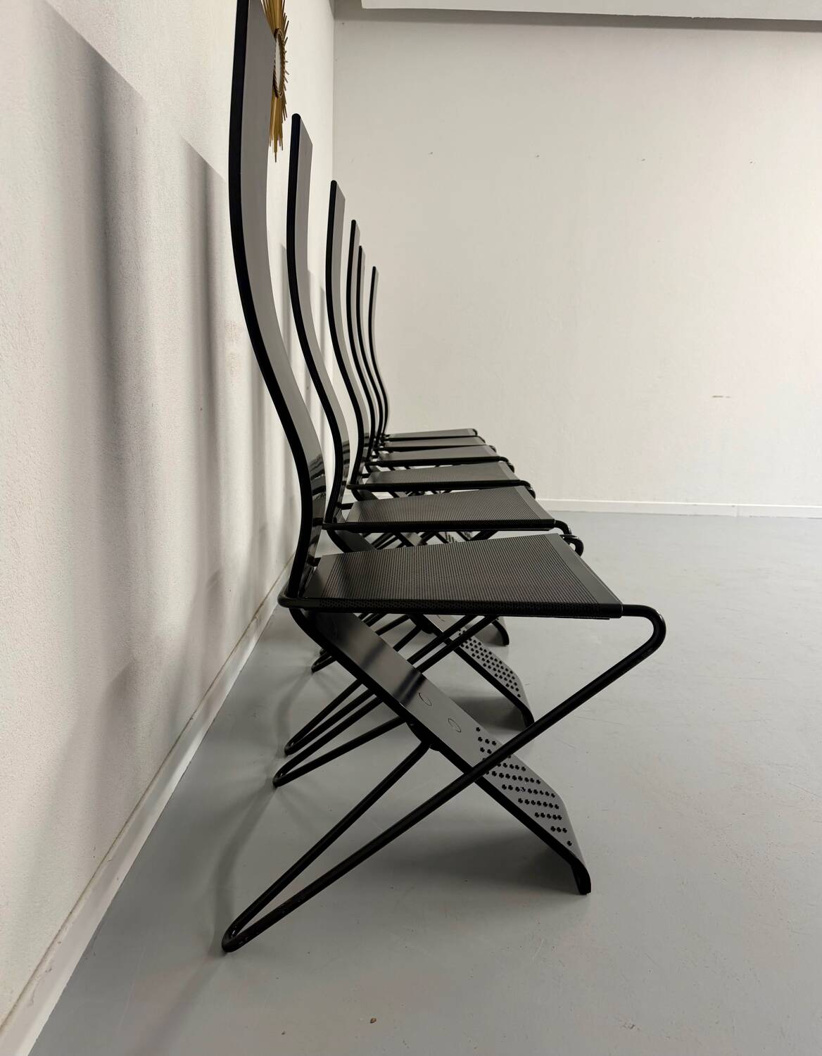 Set of 6 Italian design chairs by Pietro Arosio, postmodern, 1980s.