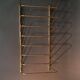 Wall-mounted or free-standing gilded brass vinyl holder 1960/1970.