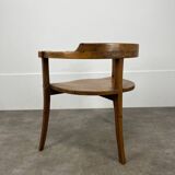 Chalet-style carved wooden tripod armchair