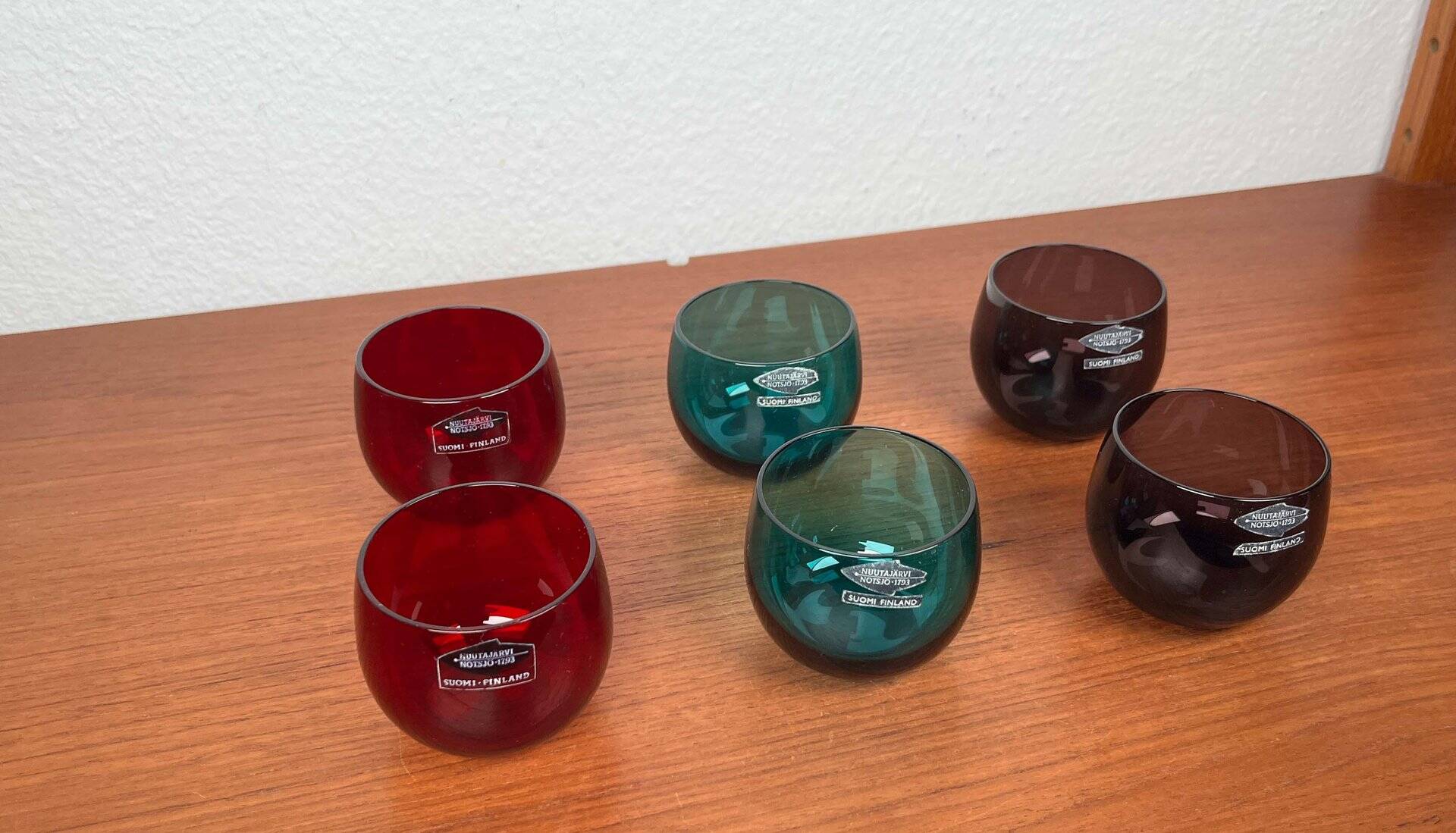 Mid-Century Modern Drinking Glasses from Nuutajärvi Notsjö, Finland, 1960s, Set of 6
