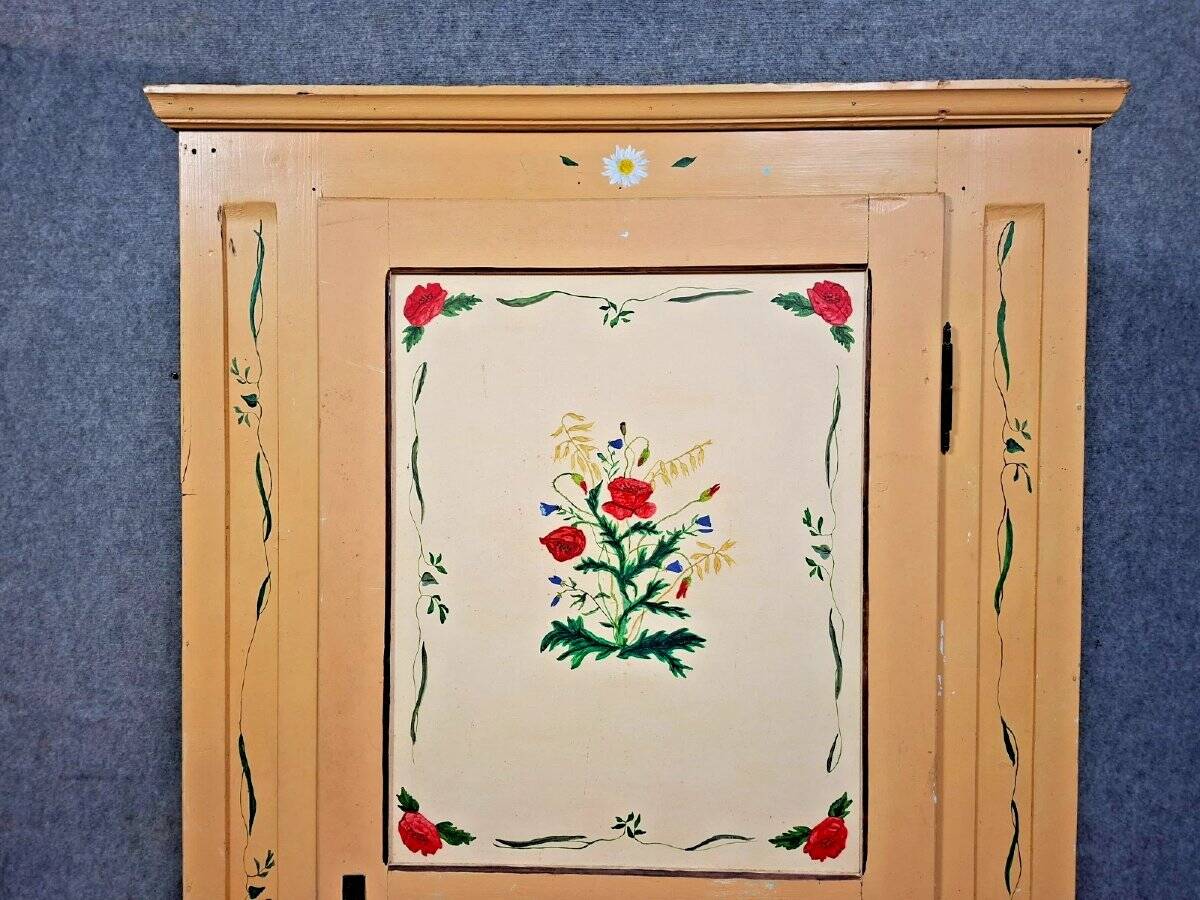 traditional folk wardrobe, made of wood and fully painted.