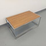 Vintage USM style coffee table in melamine and chrome metal