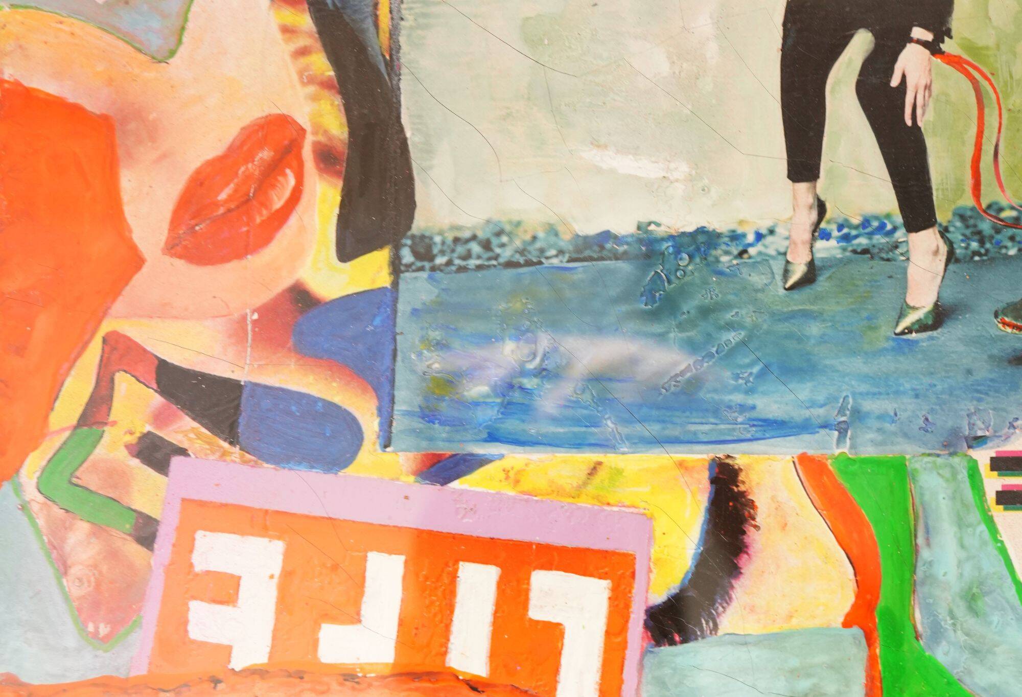 Guido Coletti: Mixed Media Collage (70s/80s) - Italian, Plexi