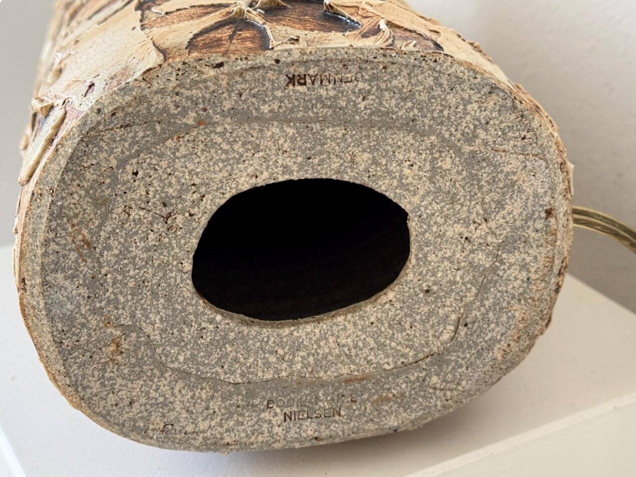 Vintage stoneware table lamp by Bodil Marie Nielsen, 1970s
