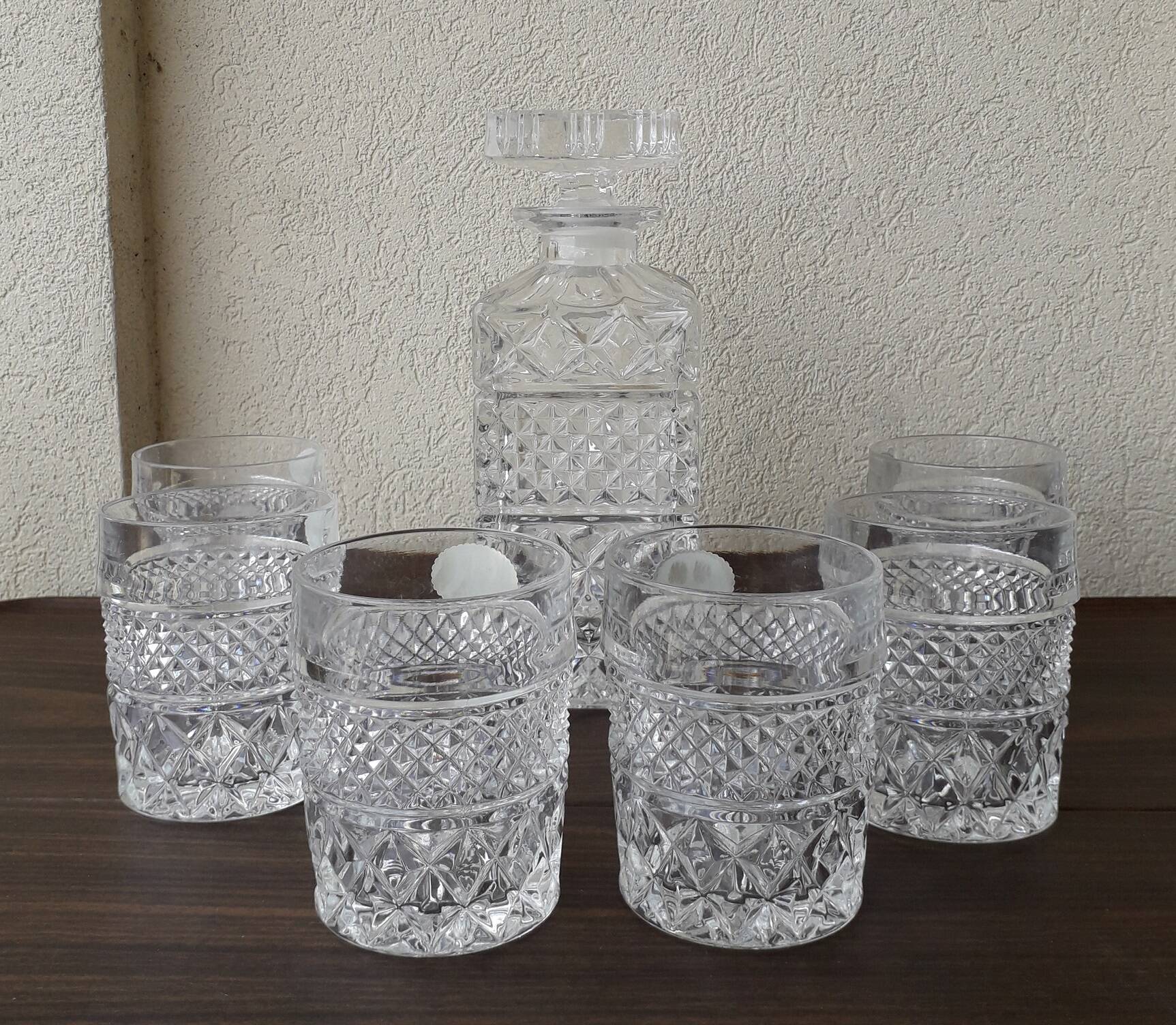 Whisky set with decanter and crystal glasses
