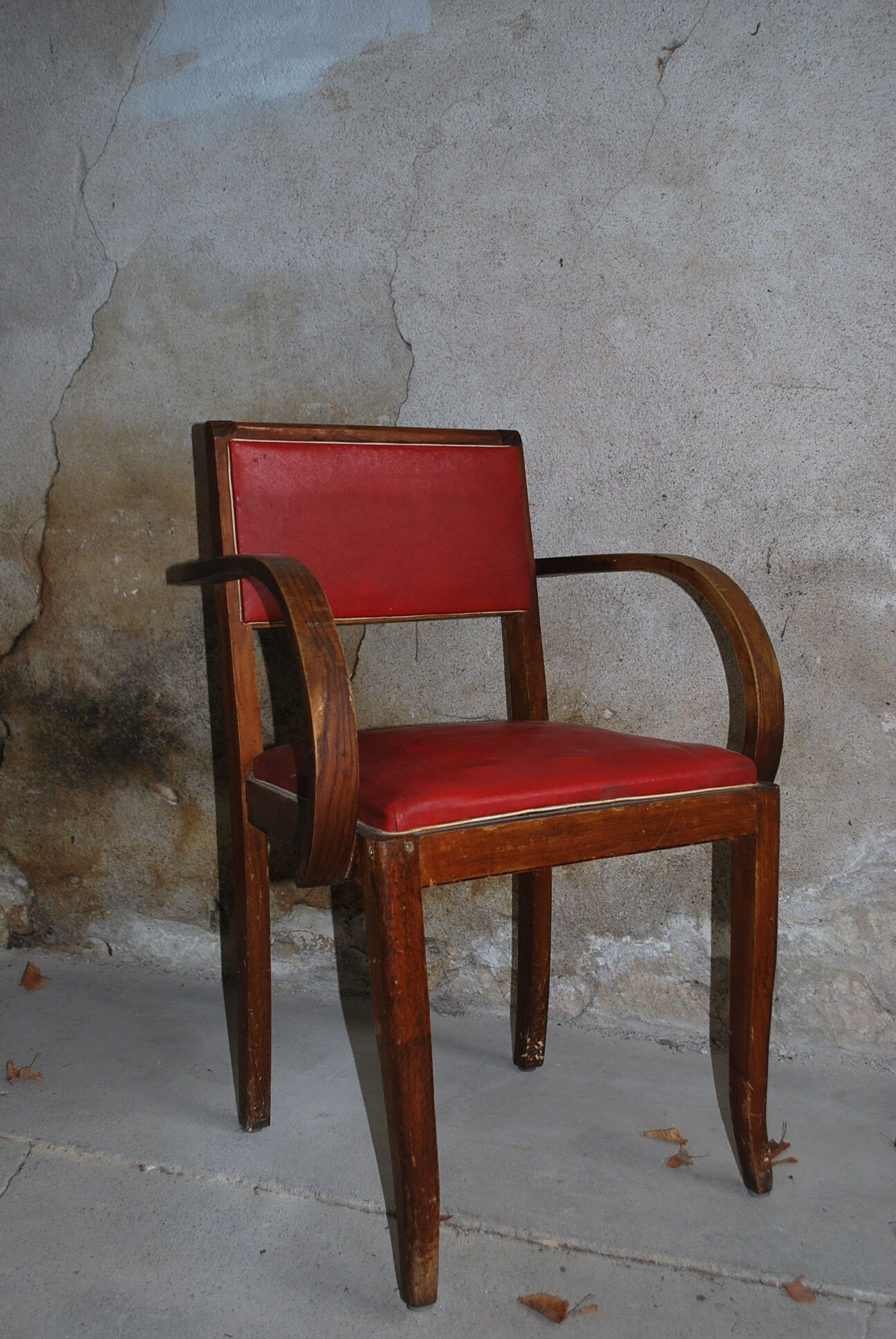 Fauteuil vintage année 40 rouge