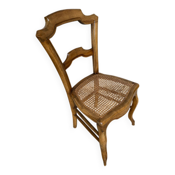 Antique Chair Louis XV Style Wood & Caned Seat Vintage #E030