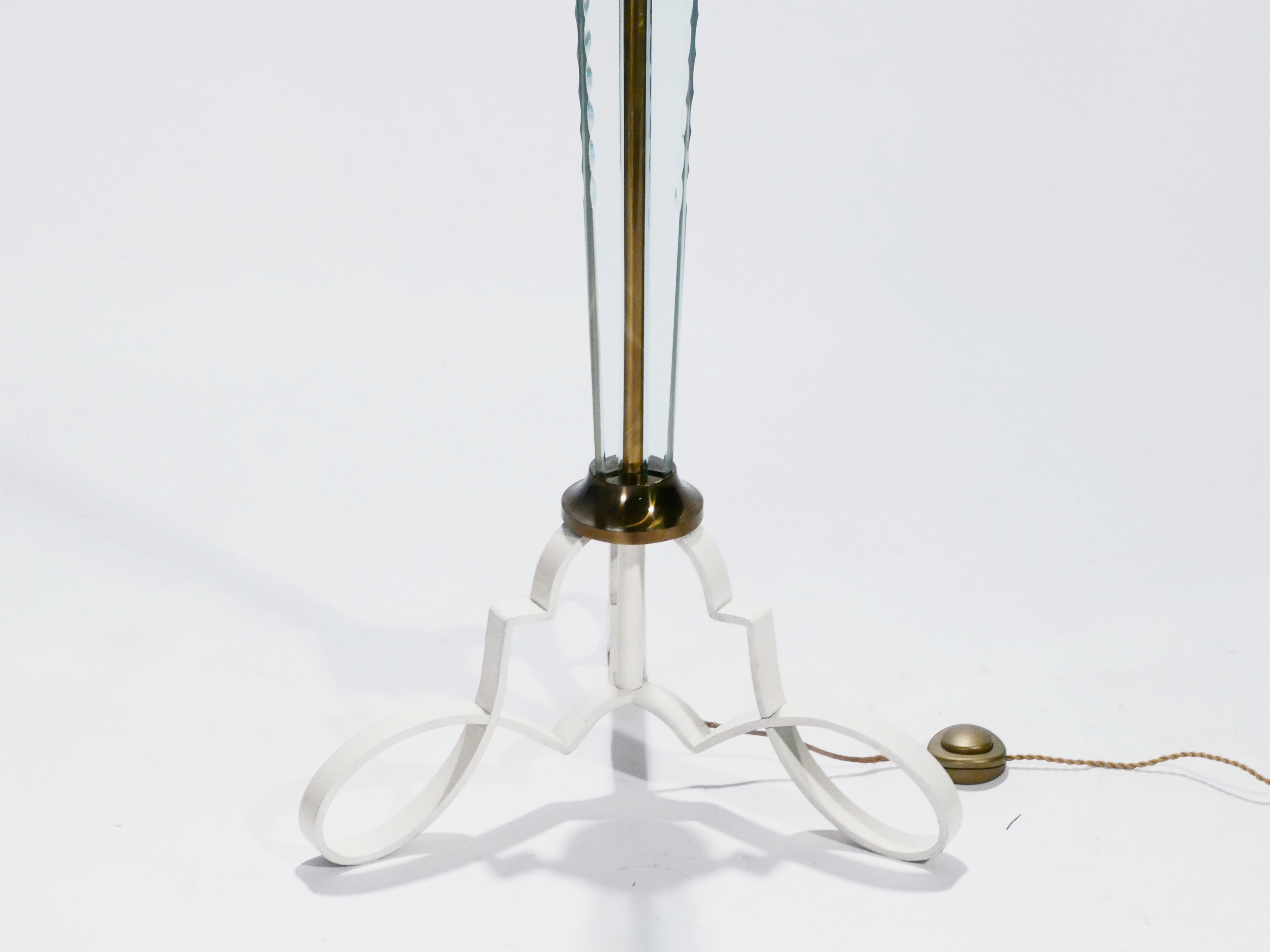 Floor lamp in bronze and crystal Sabino 1930