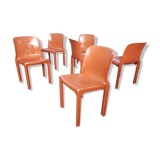 Set of 6 selene Vico magistretti chairs