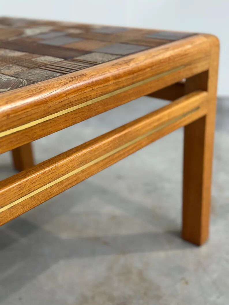 Poulsen Coffee Table for Haslev Møbelsnedkeri in Ceramic Tiles, Denmark, 1960s