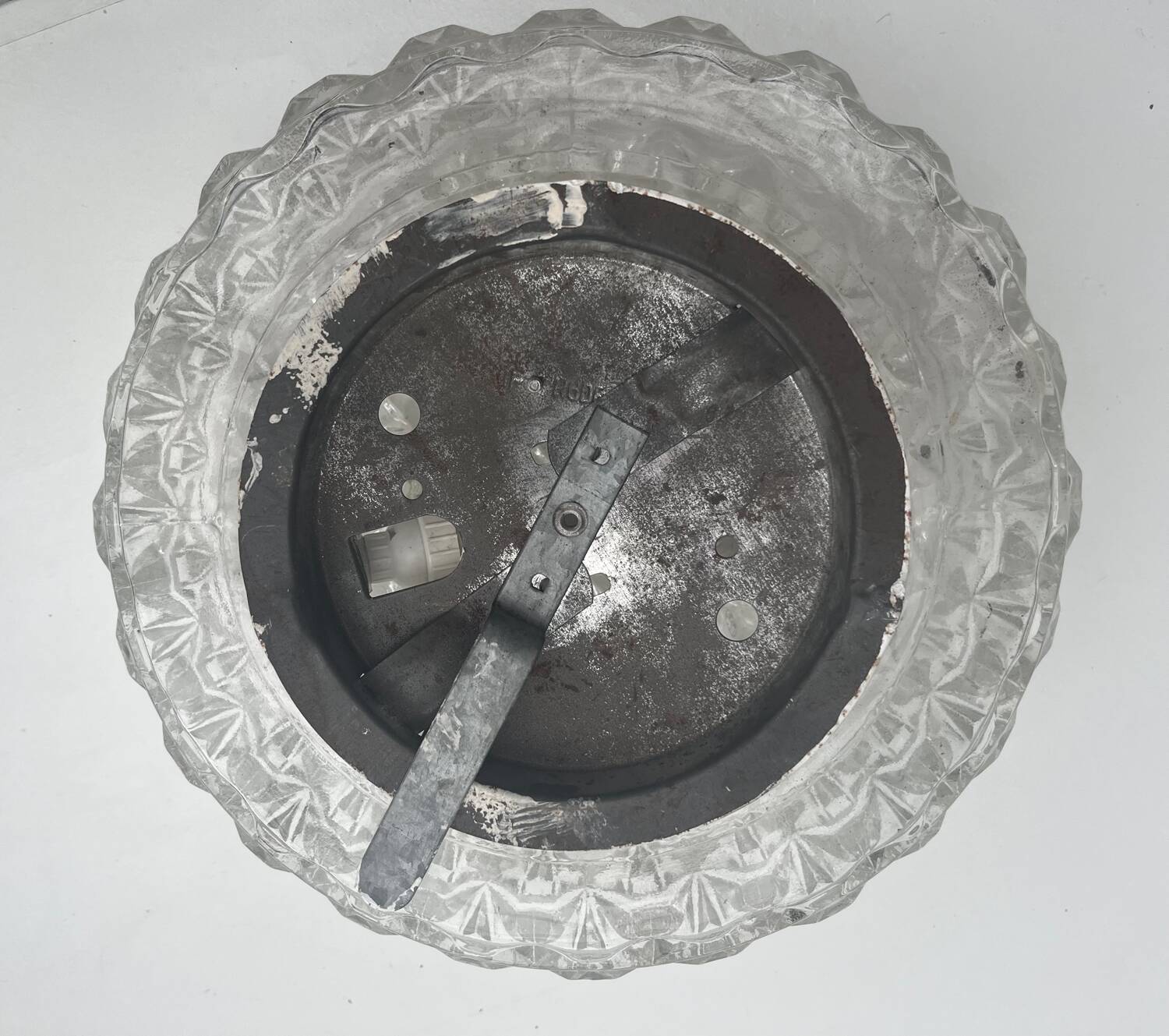 Ceiling light wall lamp minimalist industrial round transparent glass design 70s
