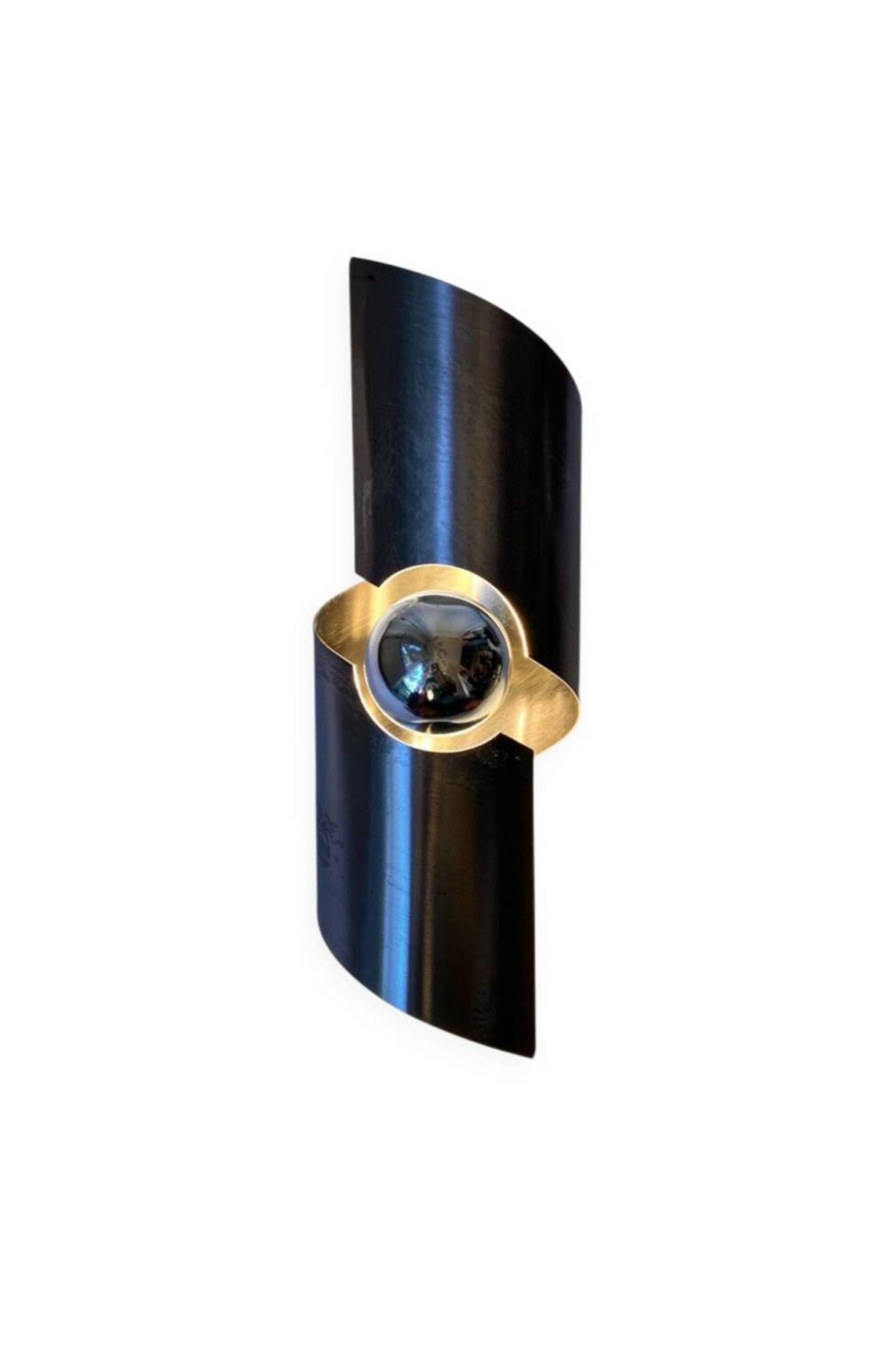Brushed stainless steel wall light by Oxar France