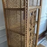 Rattan library shelves