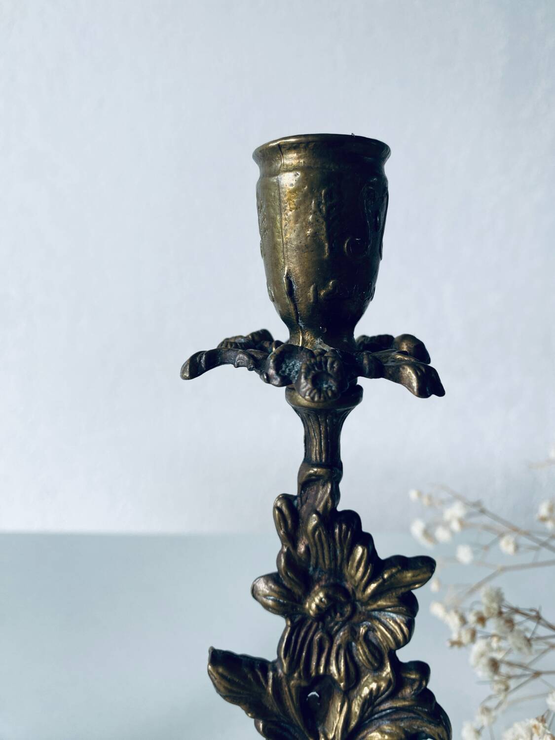 Pair of 19th century bronze candlesticks