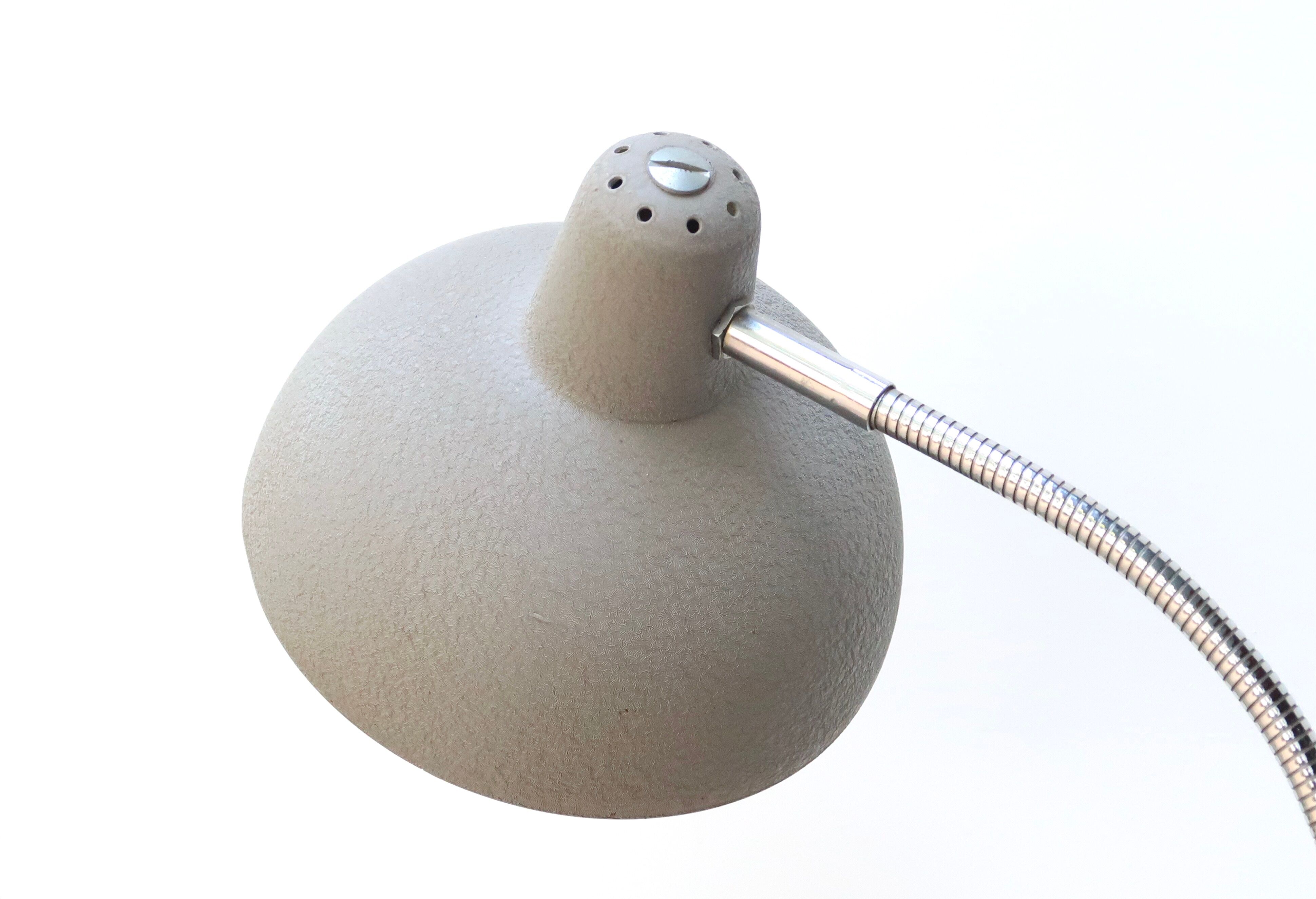 Articulated grey desk lamp, 50s