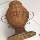 Vintage wrought iron wicker plant holder