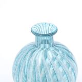 Phoenician Malta light blue glass striped vase, 90s