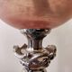 Kerosene lamp late nineteenth century mounted on Corinthian column.