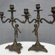 "Il mio bel foco" pair of candlesticks XIXth cherubs 3 torchieres