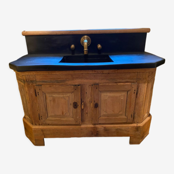 Meuble vasque en pierre noire