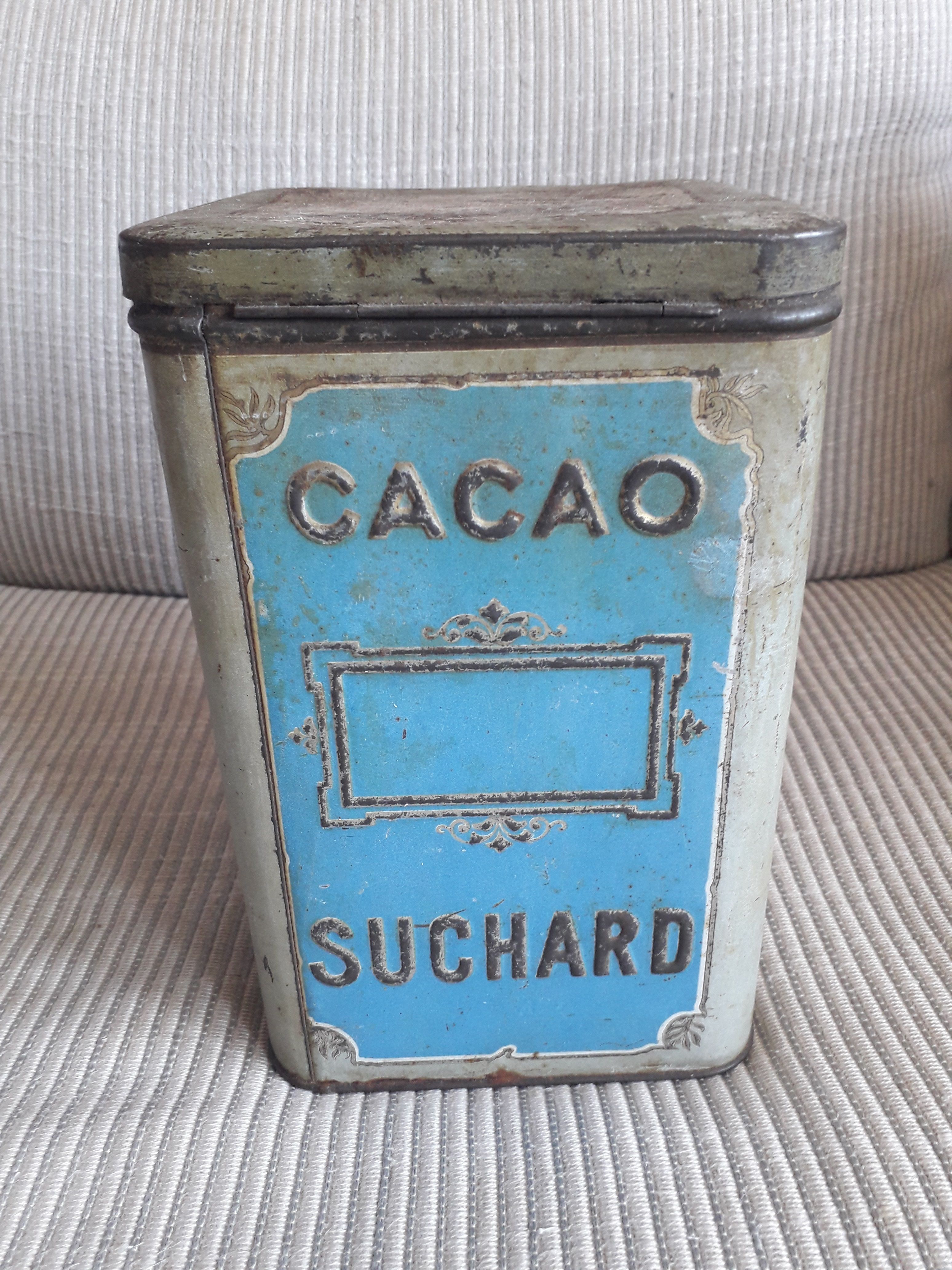 Old metal advertising box cocoa Suchard from the 30s