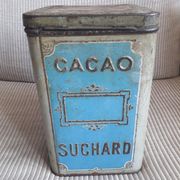Old metal advertising box cocoa Suchard from the 30s