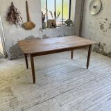 Beech and pine farmhouse table with spindle legs 170 cm