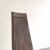 Set of 3 chairs brutalist tripod solid wood