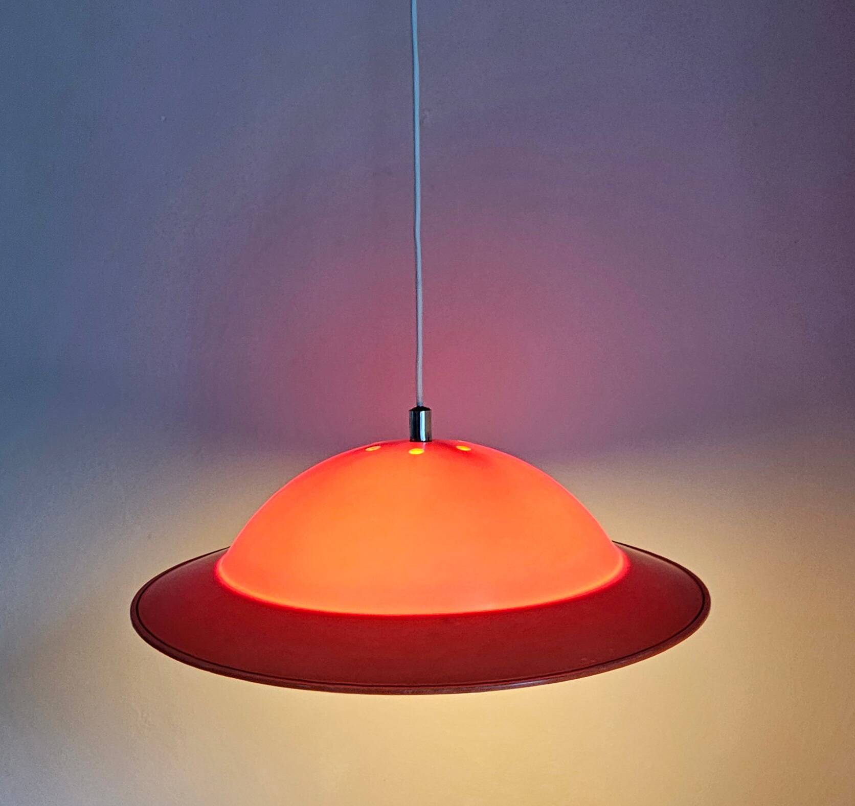 Vintage Two-Tone Pendant Lamp • UFO • Space Age • 1960
