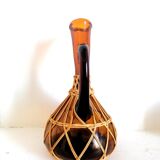 Glass and wicker decanter 1970