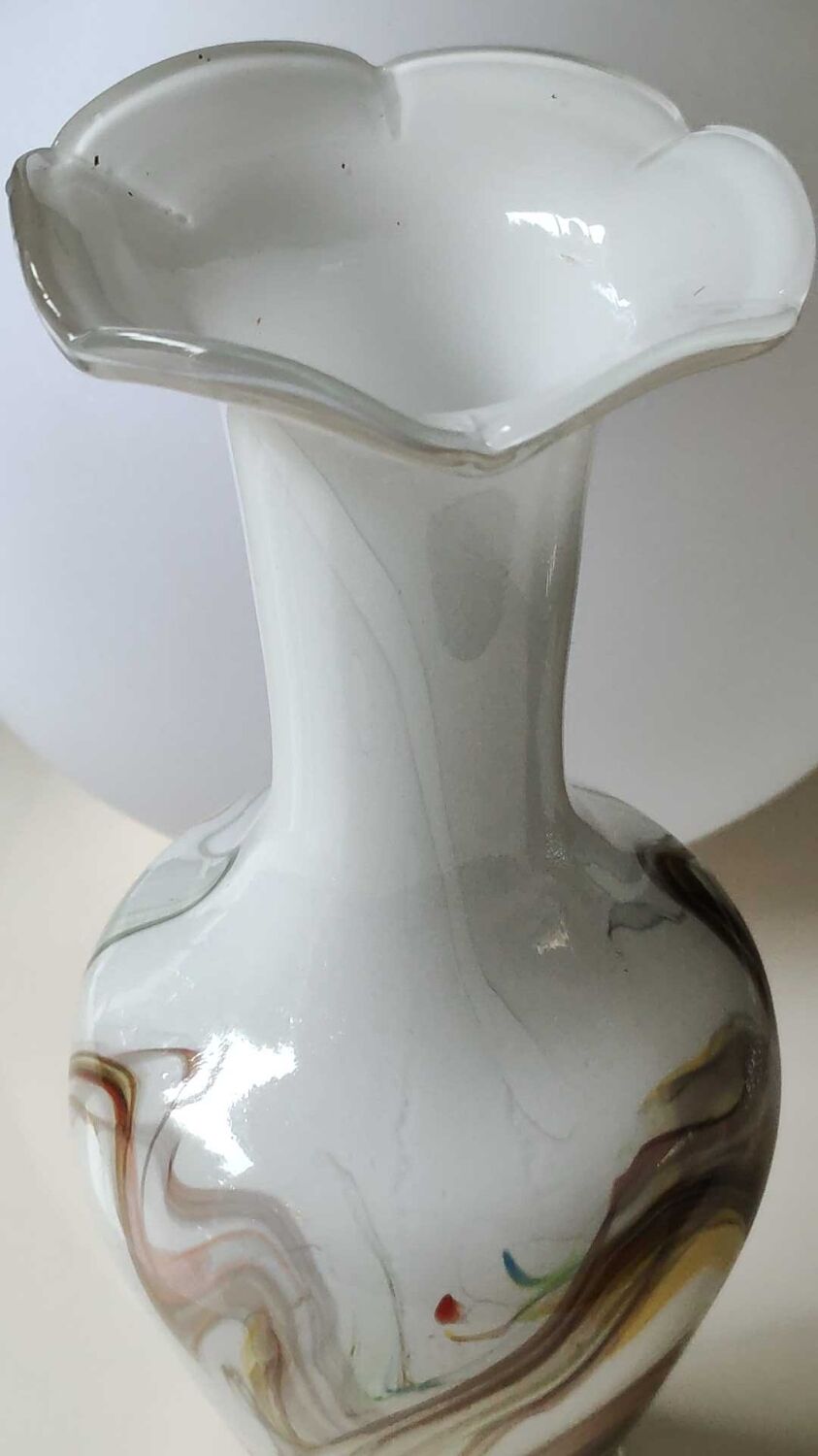 Vase in vintage blown opaline glass