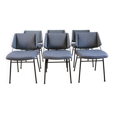 Série de 6 chaises modernistes vintage Raphael Raffel, 1950