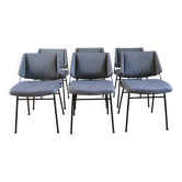 Series of 6 vintage modernist chairs Raphael Raffel, 1950s